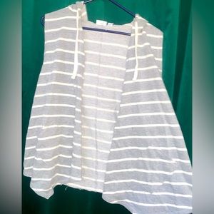Stripped Hooded Vest